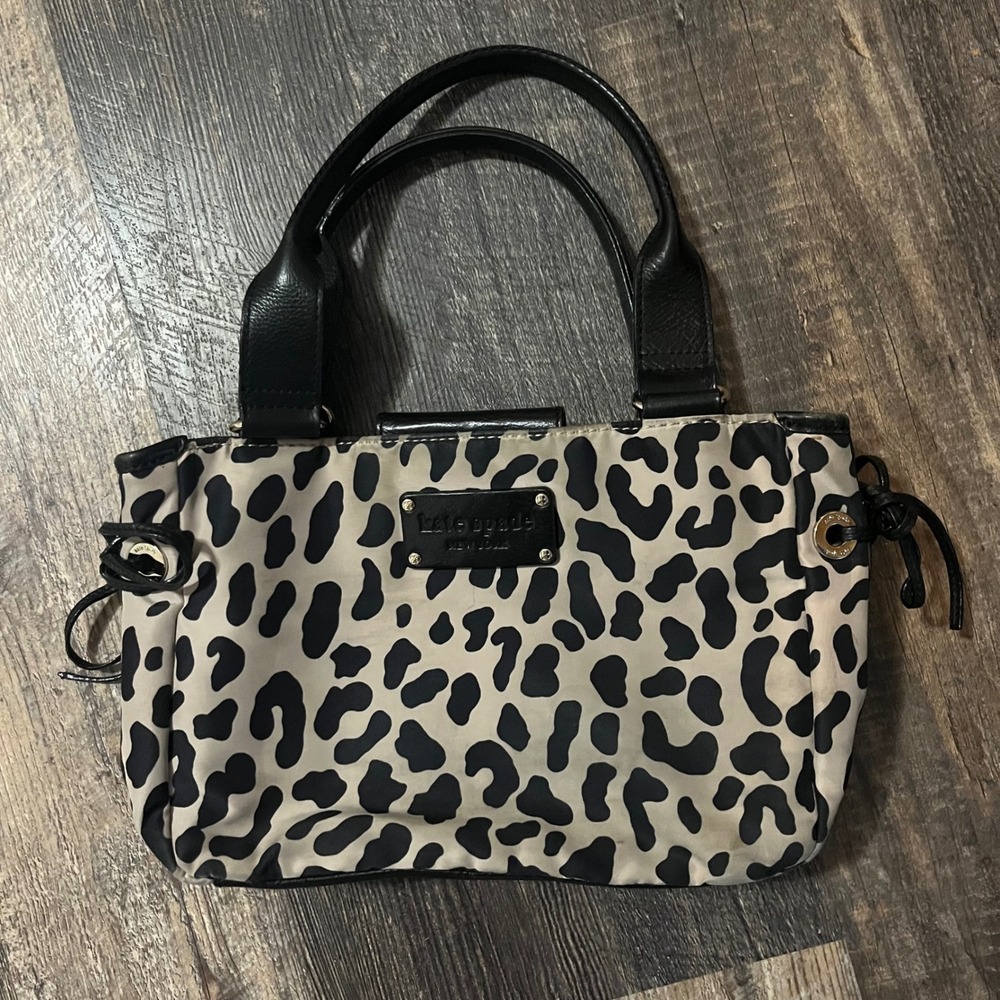 kate spade Beige and Black Leopard Print Satchel - Picture 9 of 9